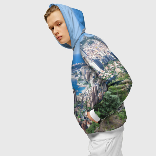 Мужская толстовка 3D на молнии Монако, цвет белый - фото 5