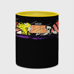 Кружка с принтом Blink 182 для любого человека, вид спереди №4. Цвет основы: белый + желтый