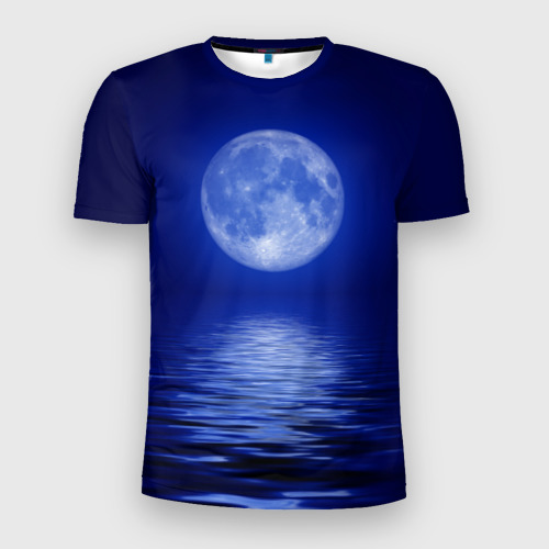 Мужская футболка 3D Slim Ночная луна, цвет 3D печать