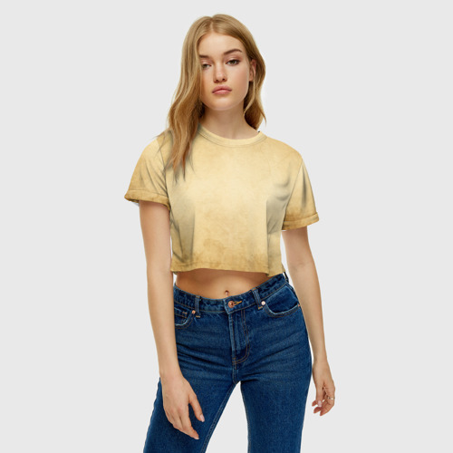 Женская футболка Crop-top 3D Дракон на спине, цвет 3D печать - фото 3