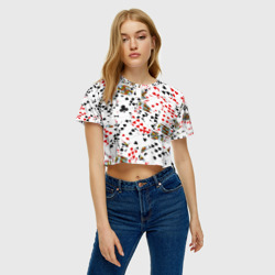 Женская футболка Crop-top 3D Игральные карты - фото 2