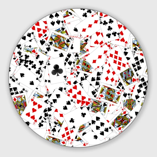 Круглый коврик для мышки Игральные карты