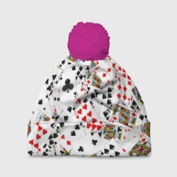 Шапка 3D c помпоном Игральные карты