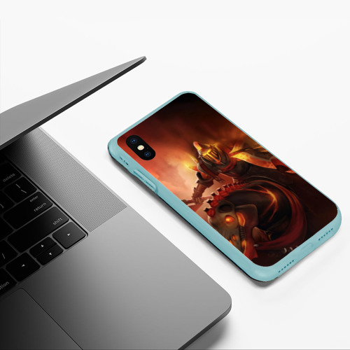 Чехол для iPhone XS Max матовый Chaos knight, цвет мятный - фото 5