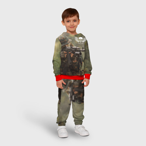 Детский костюм с толстовкой 3D ВДВ, цвет красный - фото 3