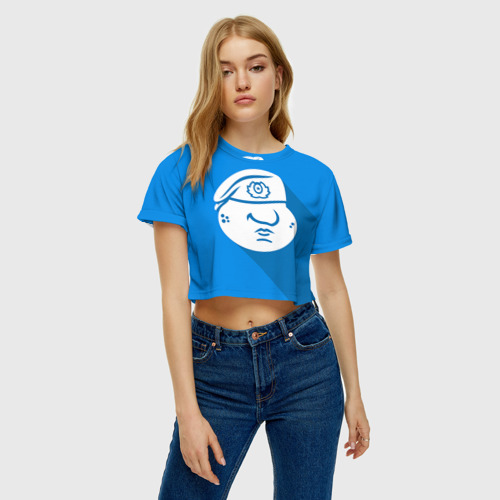 Женская футболка Crop-top 3D ВДВ, цвет 3D печать - фото 3