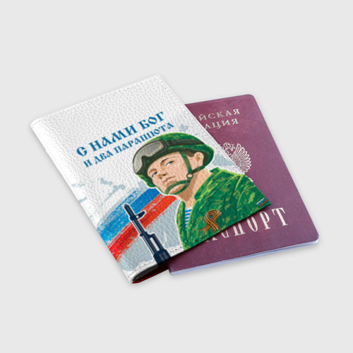 Обложка для паспорта матовая кожа ВДВ, цвет красный - фото 3