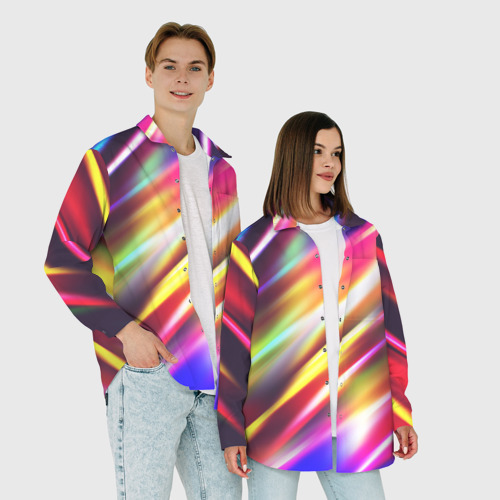 Женская рубашка oversize 3D Party, цвет белый - фото 6