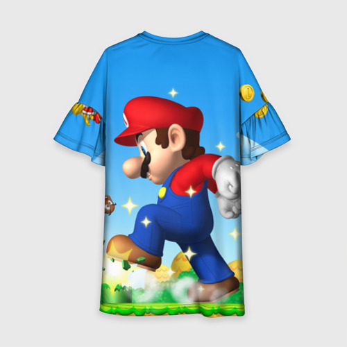 Детское платье 3D с принтом Mario, вид сзади #1