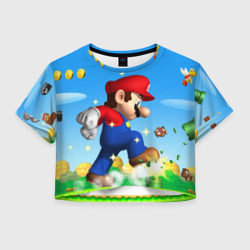 Женская футболка Crop-top 3D Mario