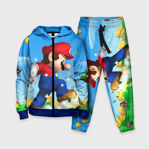 Детский костюм 3D Mario, цвет синий
