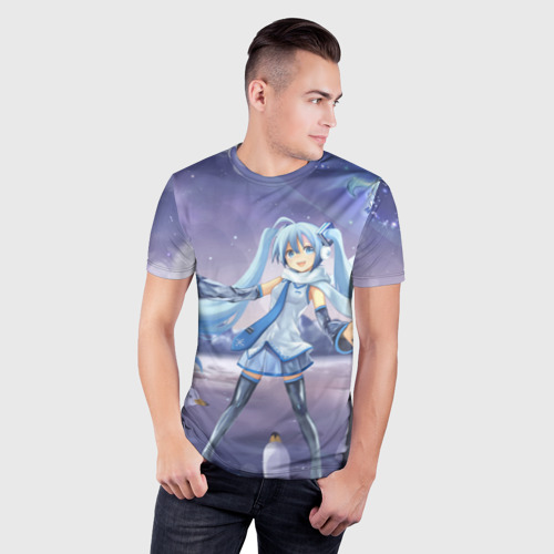 Мужская футболка 3D Slim Yuki Miku, цвет 3D печать - фото 3