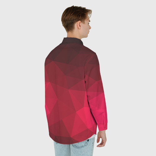 Мужская рубашка oversize 3D с принтом Polygonal, вид сзади #2