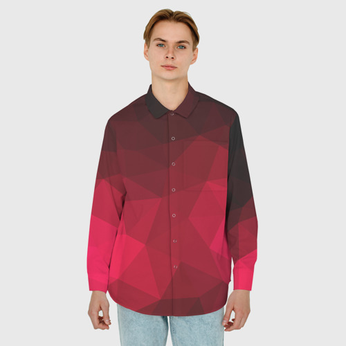 Мужская рубашка oversize 3D с принтом Polygonal, фото на моделе #1