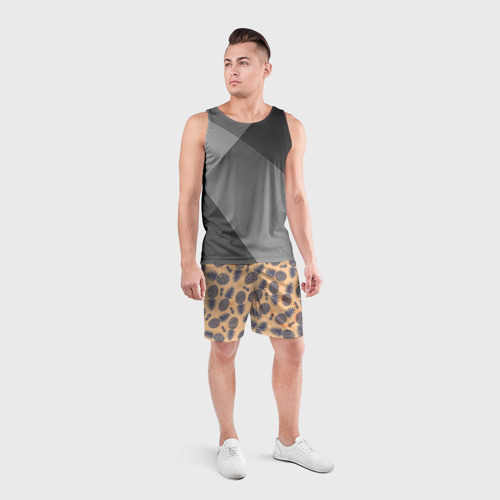 Мужские шорты спортивные Ананасы 1, цвет 3D печать - фото 4