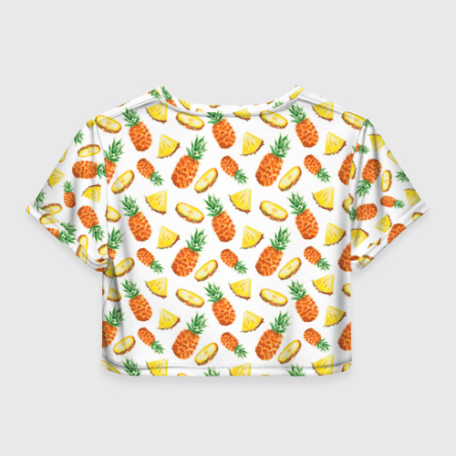 Женская футболка Crop-top 3D Ананасы 5, цвет 3D печать - фото 2