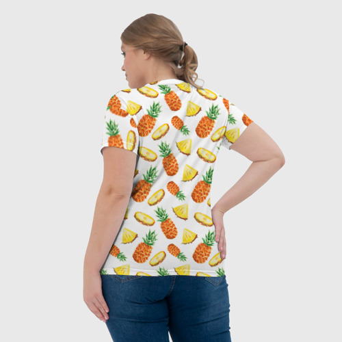 Женская футболка 3D Ананасы 5, цвет 3D печать - фото 7