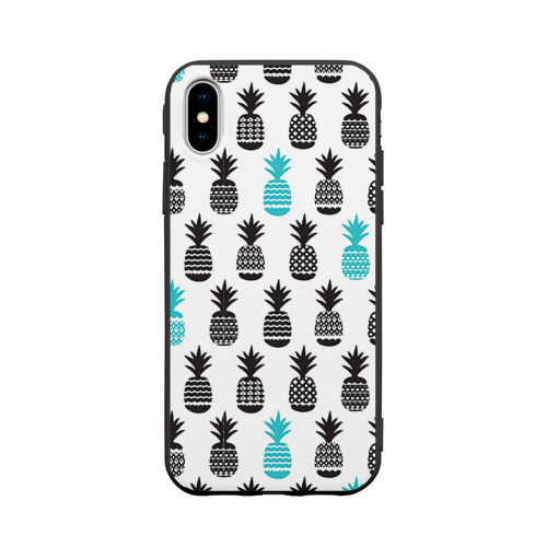 Чехол для Apple iPhone X силиконовый матовый Ананасы 7 Фото 01 Чехол для Apple iPhone X силиконовый матовый Ананасы 7 Фото 01