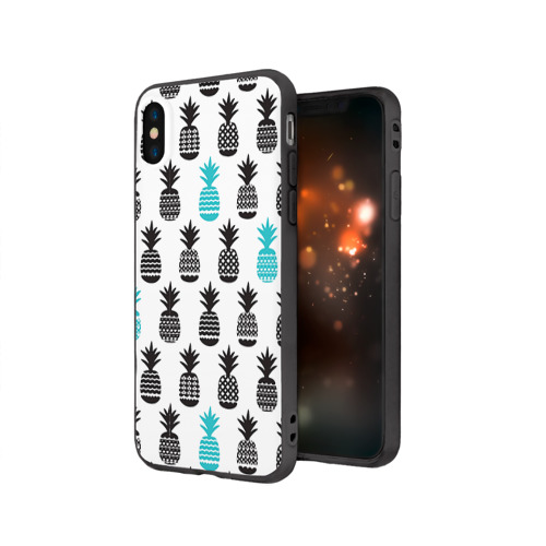 Чехол для Apple iPhone X силиконовый матовый Ананасы 7 Фото 01 Чехол для Apple iPhone X силиконовый матовый Ананасы 7 Фото 01