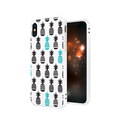 Чехол для Apple iPhone X силиконовый матовый Ананасы 7 Фото 01 Чехол для Apple iPhone X силиконовый матовый Ананасы 7 Фото 01