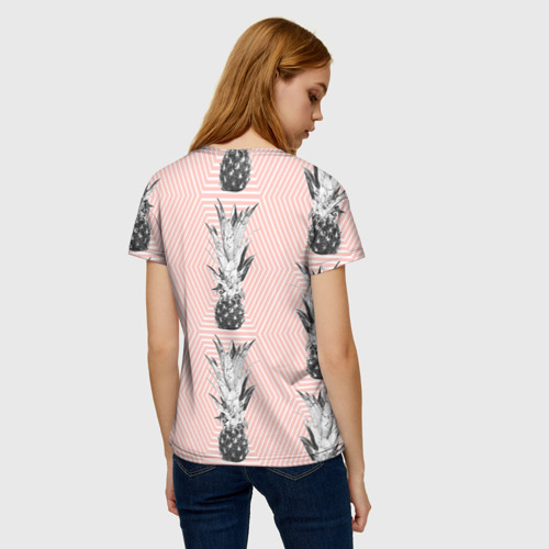 Женская футболка 3D Ананасы 10, цвет 3D печать - фото 4