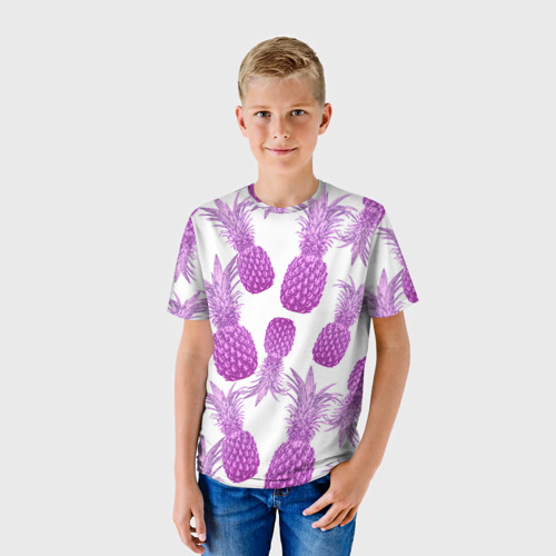 Детская футболка 3D Ананасы 14, цвет 3D печать - фото 3