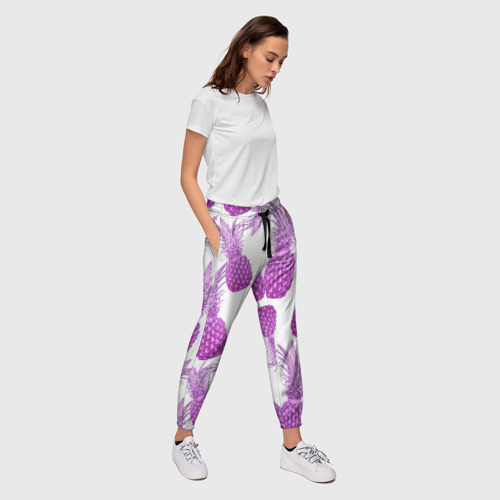 Женские брюки 3D Ананасы 14, цвет 3D печать - фото 5