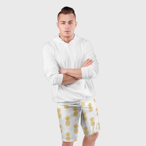 Мужские шорты спортивные Ананасы 22, цвет 3D печать - фото 5