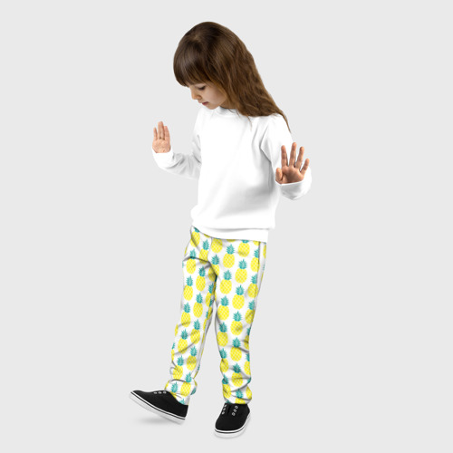 Детские брюки 3D Ананасы 23, цвет 3D печать - фото 3