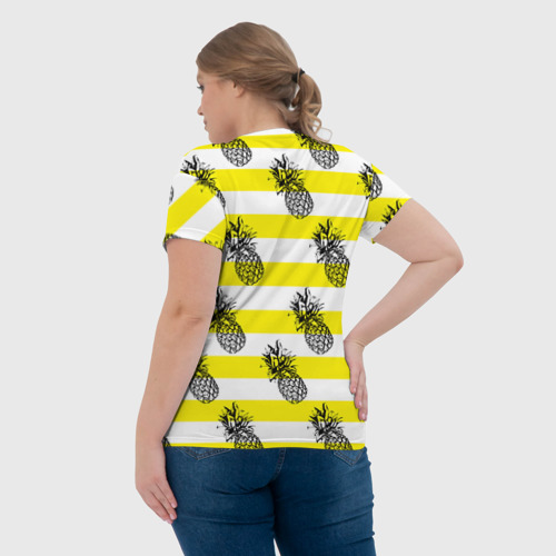 Женская футболка 3D Ананасы 24, цвет 3D печать - фото 7