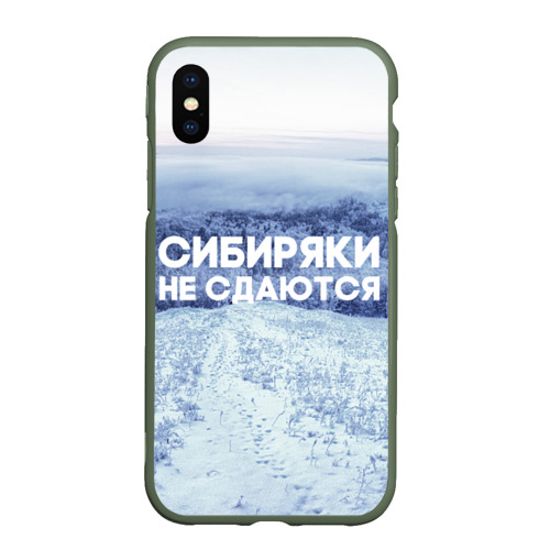 Чехол для iPhone XS Max матовый Сибирь, цвет темно-зеленый