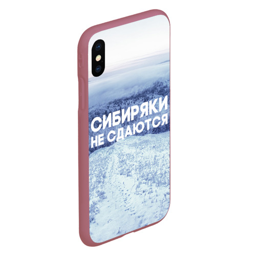 Чехол для iPhone XS Max матовый Сибирь, цвет малиновый - фото 3