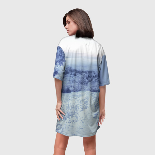 Платье-футболка 3D Сибирь, цвет 3D печать - фото 4