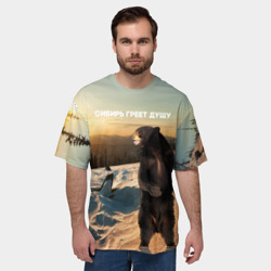 Мужская футболка oversize 3D Сибирь - фото 2