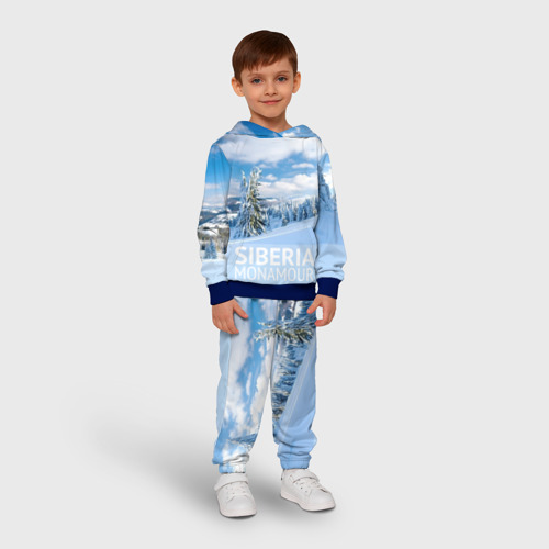Детский костюм с толстовкой 3D Сибирь, цвет синий - фото 3