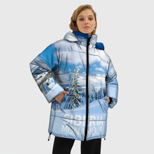 Женская зимняя куртка Oversize Сибирь, цвет красный - фото 3