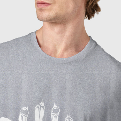 Мужская футболка хлопок Dead by Daylight White Logo, цвет меланж - фото 6
