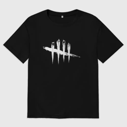 Женская футболка хлопок Oversize Dead by Daylight White Logo
