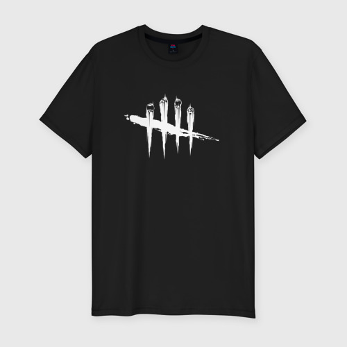 Мужская футболка хлопок Slim Dead by Daylight White Logo, цвет черный