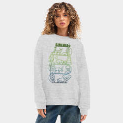 Женский свитшот oversize без начеса хлопок Сибирь - фото 2