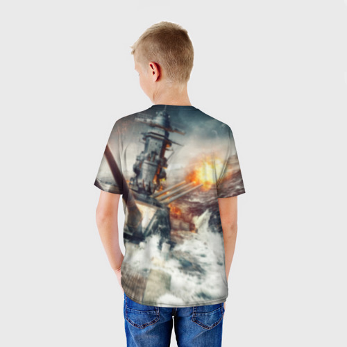 Детская футболка 3D Морской бой, цвет 3D печать - фото 4