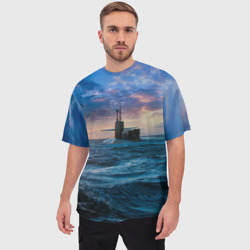 Мужская футболка oversize 3D Подводная лодка - фото 2