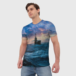 Мужская футболка 3D Подводная лодка - фото 2