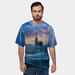 Мужская футболка oversize 3D Подводная лодка - фото 2