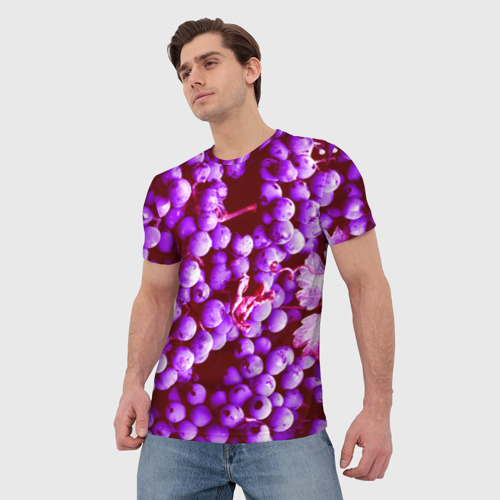 Мужская футболка 3D Виноград, цвет 3D печать - фото 3