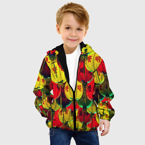 Детская куртка 3D Фонарики, цвет черный - фото 3