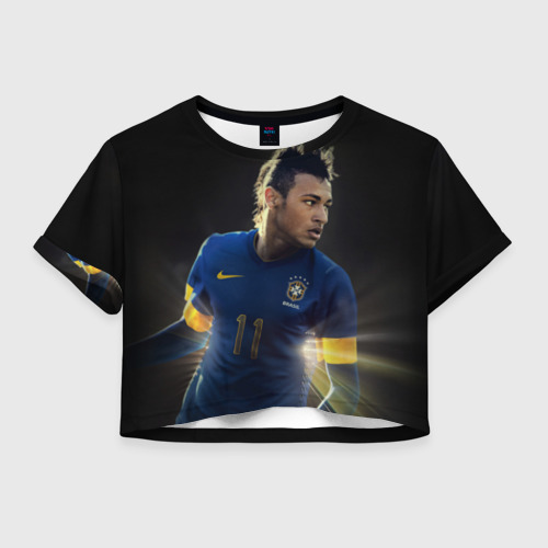 Женская футболка Crop-top 3D Neymar, цвет 3D печать