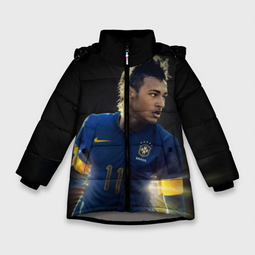 Зимняя куртка для девочек 3D Neymar, цвет светло-серый