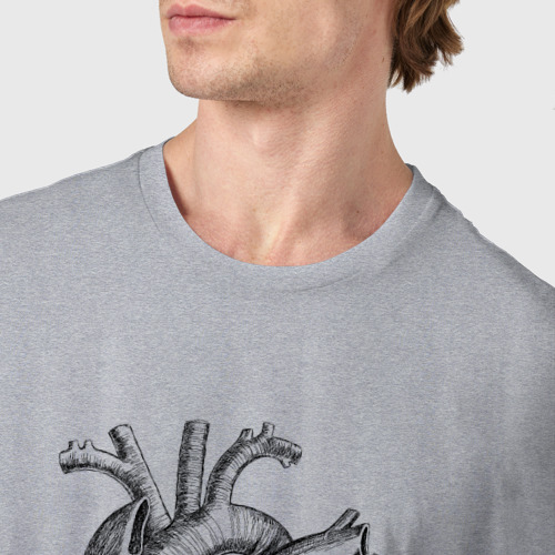 Мужская футболка хлопок Heart, цвет меланж - фото 6