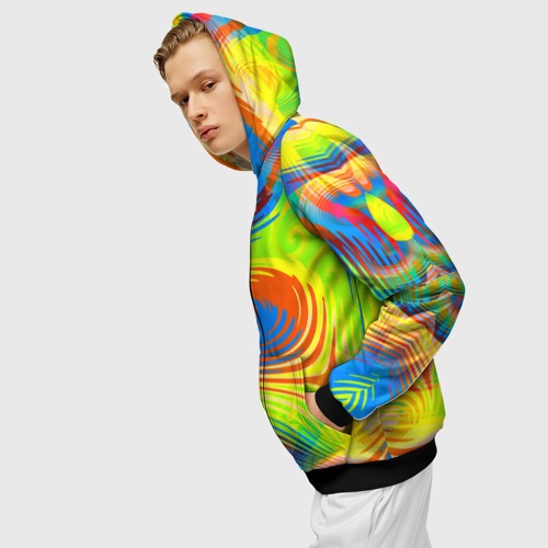 Мужская толстовка 3D на молнии Tie-Dye, цвет черный - фото 5